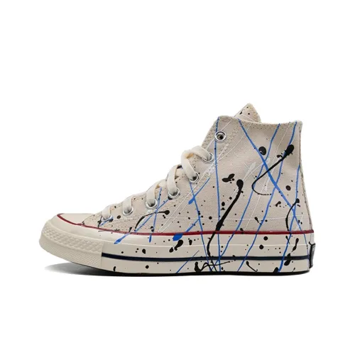 Converse 1970s High Top Canvas Shoes Unisex Ink Splatter White Конверс 1970s Высокие Кеды Унисекс Кляксы чернил Белый