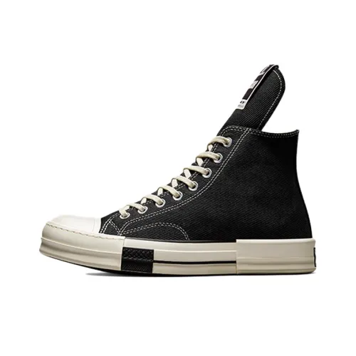 Rick Owens DRKSHDW x Converse 1970s Chuck Taylor All Star High Abrasion Resistant High Top Shoes Unisex Black Рик Оуэнс DRKSHDW x Конверс 1970s Чак Тейлор Ол Стар Хай Абразионоустойчивые Высокие Кеды Унисекс Черные