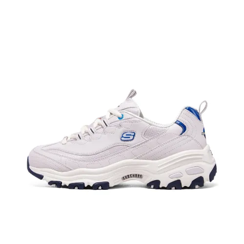 Skechers D'LITES 1,0 Neptune Амортизация Низкий Топ Толстая Подошва Кроссовки Женские Белые Розовые