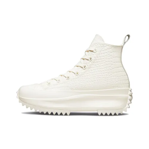 Converse Run Star Hike Платформа Croco Тисненый Высокий Топ Кеды Унисекс Белый