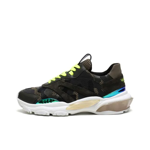 Valentino Bounce Low Топ Толстая подошва Кроссовки Мужские Камуфляж Зеленый