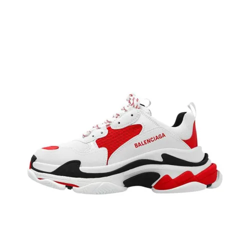 Balenciaga Triple S Low Топ Толстоподошвенные кроссовки Женские Белые Красные