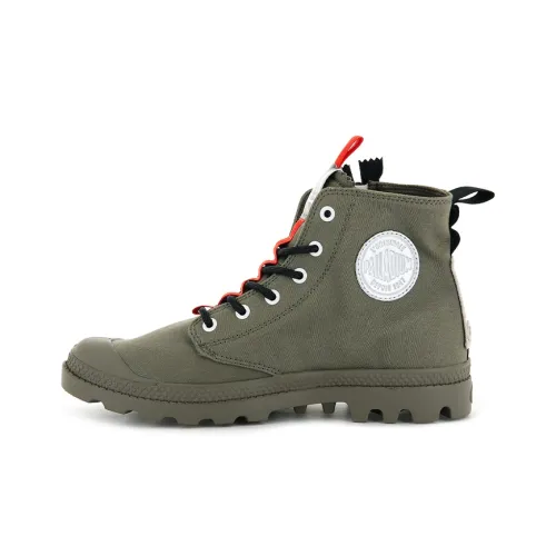 Palladium Pampa Hi Ticket To Earth Slip-resistant Abrasion-resistant High-top Shoes Unisex Army Green Палладий Pampa Hi Ticket To Earth Противоскользящие Износостойкие Высокие Кеды Унисекс Армейский Зеленый