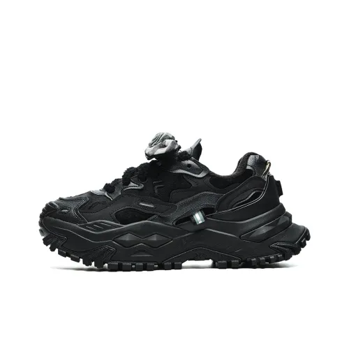 FILA FUSION BIANCO WE Бьянко Устойчивый к истиранию Тепловое покрытие Низкий верх Кроссовки с подошвой похожей на свитер Женские Черный Серый