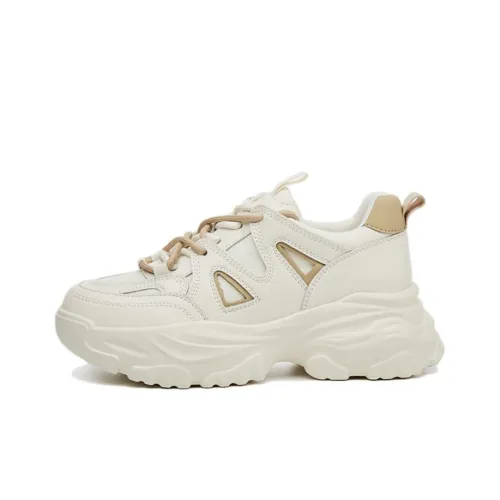 Daphne Low Топ Толстая подошва Кроссовки Женские Молочно-чайный