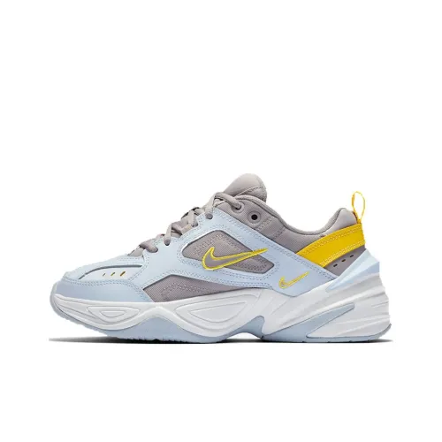 Nike M2K Tekno Non Slip Легкий Низкий Топ Толстая Подошва Кроссовки Женские Серый Синий
