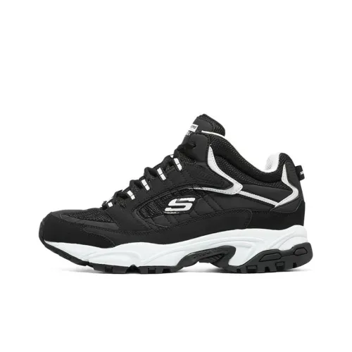 Skechers Stamina Low Топ Кроссовки с толстой подошвой Мужские Черные Белые