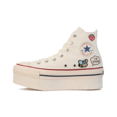 Converse Chuck Taylor All Star Angel Blue Chunkyline Hi High Топ Кеды Женские Белые Японская Версия