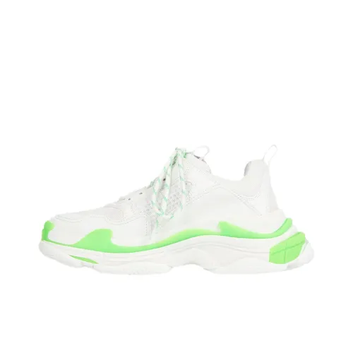 Balenciaga Triple S Low Топ Толстая подошва Кроссовки Мужские Белые Зеленые