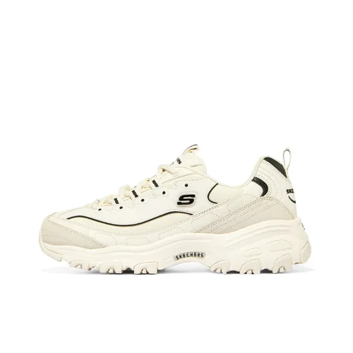 Skechers D'LITES 1,0 Low Топ Кроссовки для бега Мужские Бежевый Белый Черный