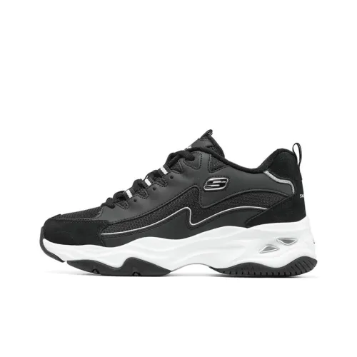 Skechers D'LITES 4,0 LIGHTNING PANDA Низкий топ кроссовки с толстой подошвой женские черно-белые