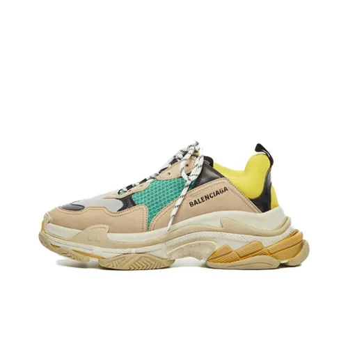 Balenciaga Triple S Low Топ Толстоподошвенные кроссовки Мужской Curry Желтый