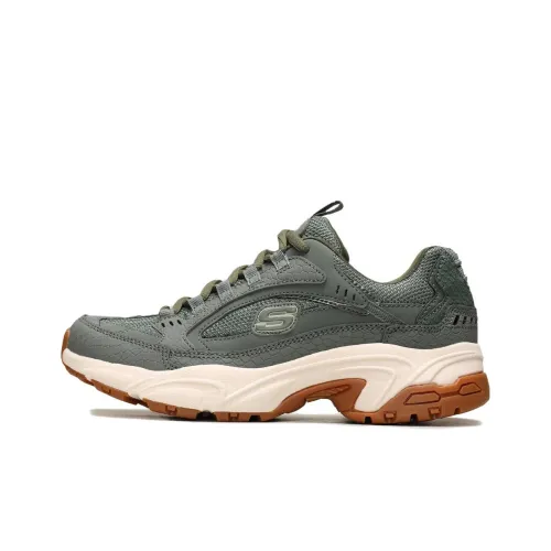 Skechers Stamina Series CLASSY Trail Износостойкий и Легкий Низкий Топ Обувь для бега с Толстой подошвой Женская Серый Зеленый