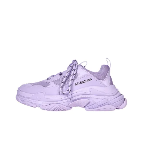 Balenciaga Triple S Low Топ Толстая подошва Кроссовки Женские Фиолетовые