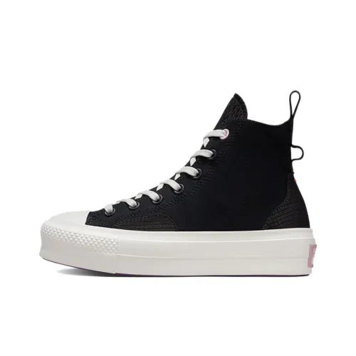 Converse Chuck Taylor All Star Износостойкий Легкий Высокий Топ Кеды Женские Блестящий Черный