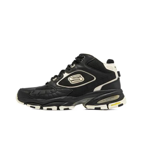 Skechers Vigor 3,0 MID Топ Толстая подошва Кроссовки Мужские Черные Белые