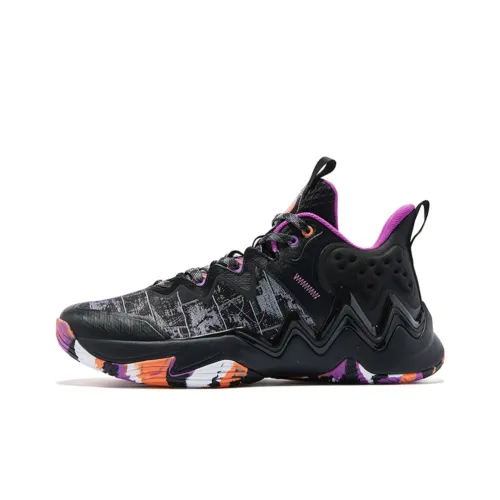 QIAODAN Q KUNGFU Дышащие и Устойчивые Низкие Баскетбольные Кроссовки Мужские Черные