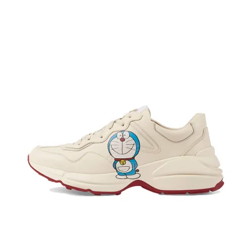 Дораэмон x GUCCI Rhyton Low Топ Толстоподошвенные кроссовки Мужской Белый