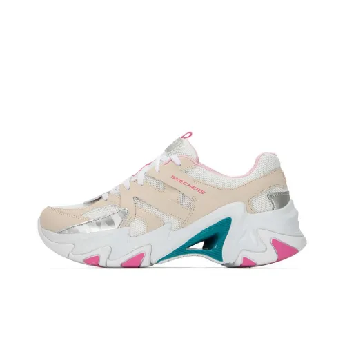 Skechers Stamina V3 Mecha Shoes 3 Low Топ Толстоподошвенные кроссовки Женские Бежевый Белый Фиолетовый