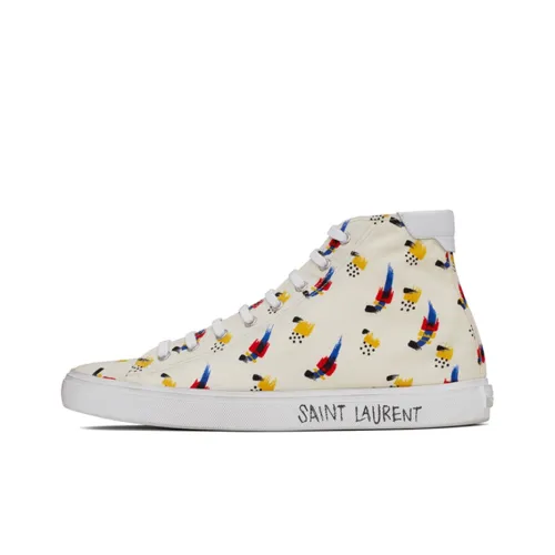 SAINT LAURENT Malibu Coup DE Pinceau MID Топ Кеды Мужской Сливочный