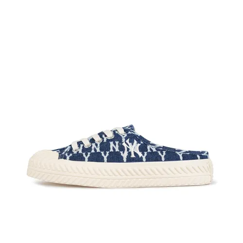 MLB Playball Mule MONO Denim Противоскользящий Устойчивый к истиранию Низкий Топ Кеды Унисекс Темно-синий деним