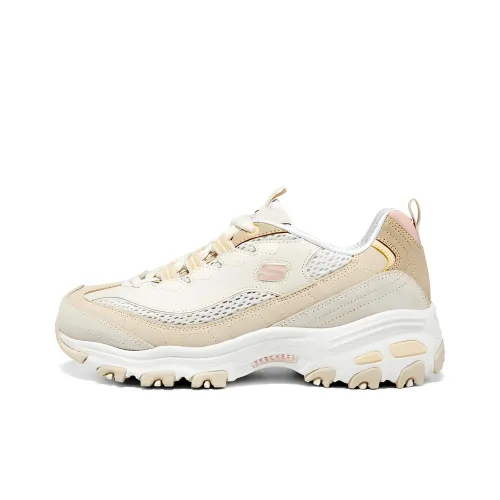 Skechers D'LITES 1,0 1,0 Личи Пузырьки Ледяной Little Ледяной Медвежонок Низкий Топ Толстая Подошва Кроссовки Женские Сливочный