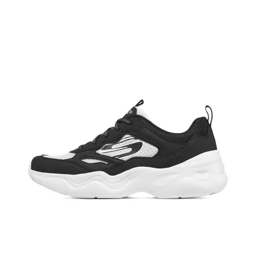 Skechers D'LITES AIRY 3,0 Low Топ Толстая подошва Кроссовки Мужские Черные Белые