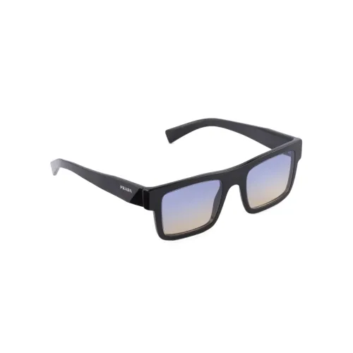 PRADA Ацетат Квадратные Солнцезащитные Очки Мужские Черные