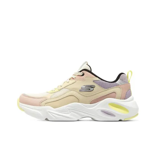 Skechers Stamina Airy Low Топ Толстая подошва Кроссовки Женские Естественный