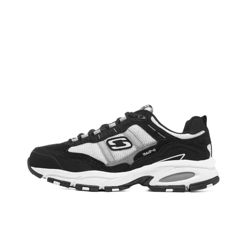 Skechers Vigor Low Топ Кроссовки с толстой подошвой Мужские Черные Белые