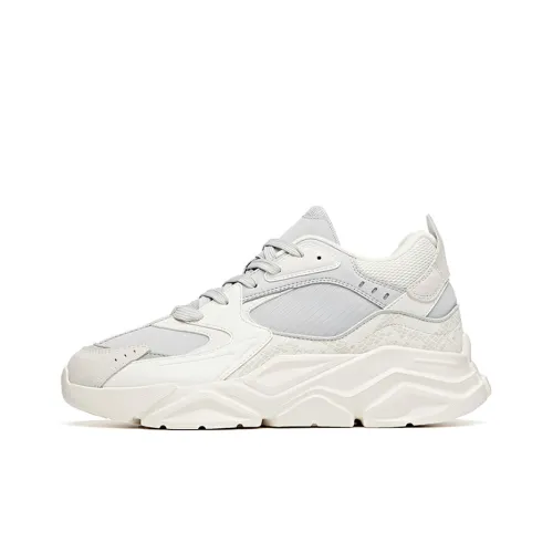 ANTA Life Collection Противоскользящий Устойчивый к истиранию Низкий Топ Тяжелая Подошва Мужские Белые Серые