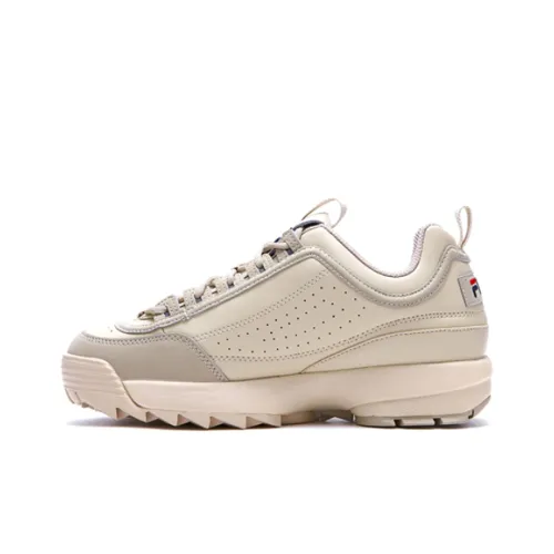 FILA Disruptor 2 Low Топ Толстоподошвенные кроссовки Унисекс Кремово-белый Корейский стиль