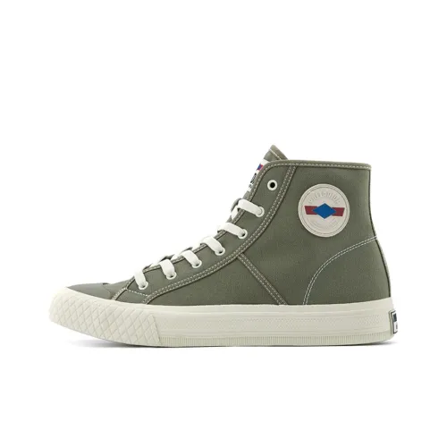 Палладий Palla Louvel противоскользящие устойчивые к истиранию дышащие высокие кеды унисекс темно-зеленый