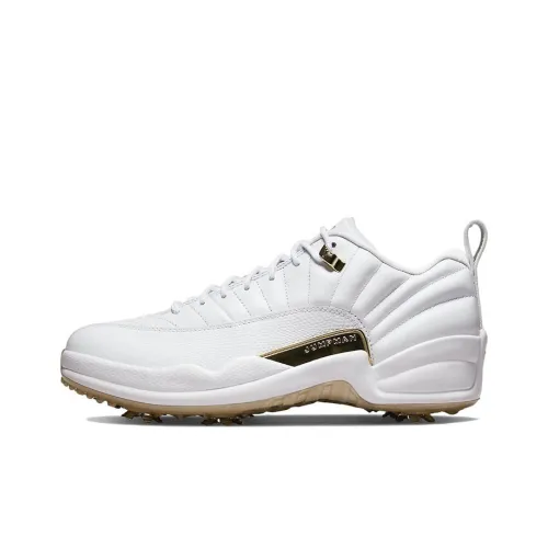 Jordan Air Jordan 12 Low GOLF NRG M22 'Металлик Золотой' Низкий Топ Обувь для гольфа Мужская Белый Золото