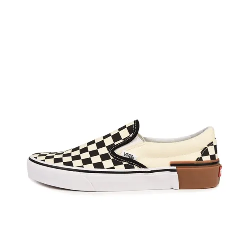Vans Classic Slip On Gum Блок Низкий Топ Кеды Унисекс Черный Белый