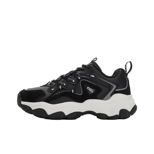 KAPPA Амортизация Устойчивый к истиранию Устойчивый к ударам Низкий Топ Толстая подошва Кроссовки Унисекс Черный Белый