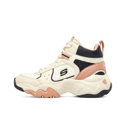 Skechers D'LITES 3,0 High Топ Толстая подошва Кроссовки Женские Бежевый Белый Синий