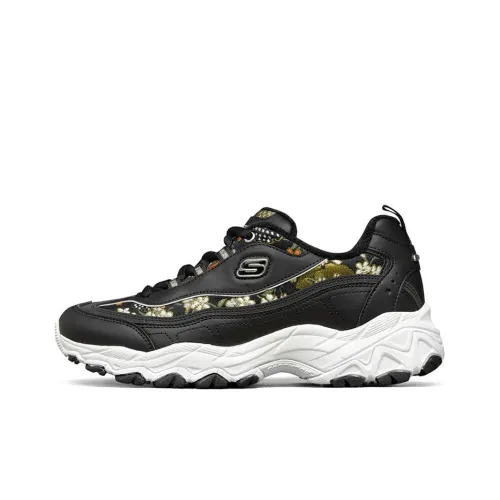 Skechers Encore Амортизация Износостойкий Низкий Топ Тяжелая Подошва Кроссовки Женские Черные