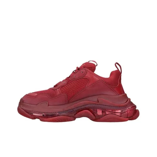 Balenciaga Triple S Low Top Подошва Мужские Кроссовки Burgundy