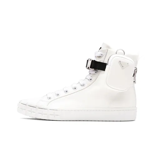 PRADA WHEEL Высокие Кеды Мужские Белые