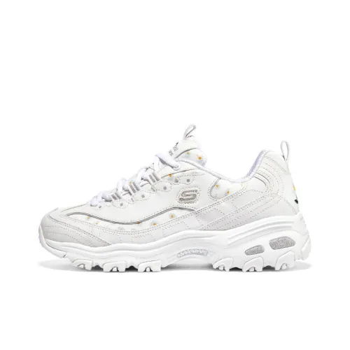 Skechers D'LITES 1,0 D'LITES 1,0 Fafa Bear Низкий Топ Массивные Кроссовки Женские Белые