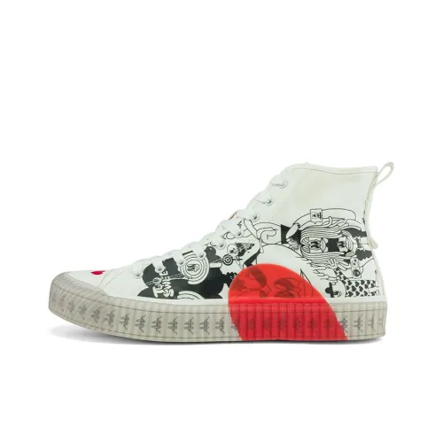 LALA COMPANY X x KAPPA LALA COMPANY Износостойкий и Легкий Высокий Топ Кеды Унисекс Белый