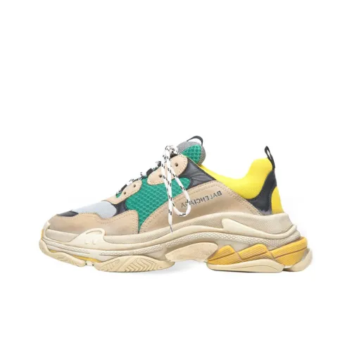 Balenciaga Triple S Low Топ Толстая подошва Кроссовки Мужские Коричневые Зеленые