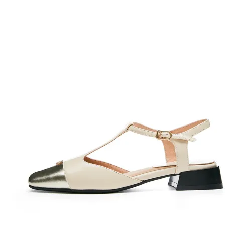 Marie Claire Высокие каблуки Женские Фарфоровый белый Позолоченный