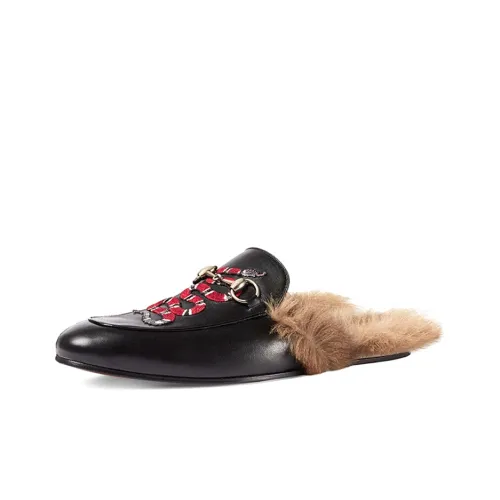 GUCCI Princetown Домашние тапочки Мужские Черные