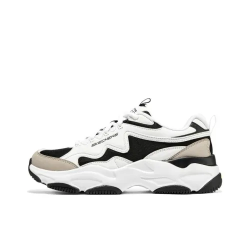 Skechers Lander S Low Топ Толстая подошва Кроссовки Женские Белый Черный