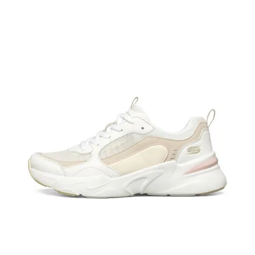 Skechers BOBS BAMINA Vanilla Macaron Низкий Топ Толстая Подошва Женские Белые Кофейные