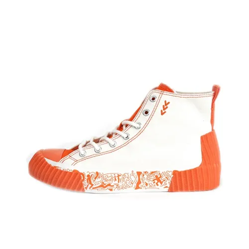 ISTEP High-Top Canvas Shoes Orange Women's