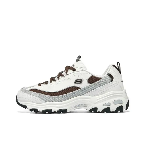 Skechers D'LITES 1,0 Low Топ Толстая подошва Кроссовки Женские Белые Черные Коричневые