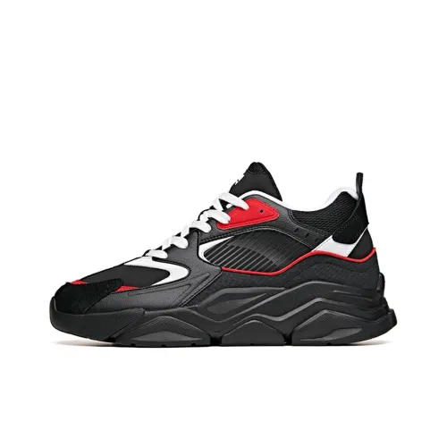 ANTA Life Collection Slip-resistant Abrasion-resistant Low Top Footwear Men's Black White Red ANTA Life Collection Противоскользящие Устойчивые к истиранию Низкие Кроссовки Мужские Черный Белый Красный